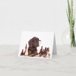 Dachshund Chess Player Any Occasion Greeting Card