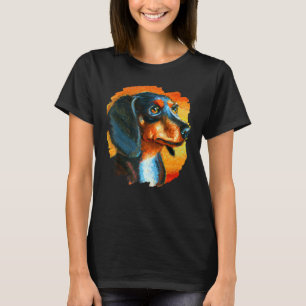 Dachshund Chiweenie Wiener Dog Colour Painting Dog T-Shirt