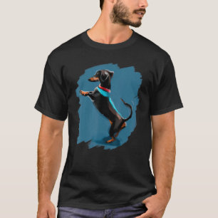 Dachshund Chiweenie Wiener Dog Dancing Retro Dance T-Shirt