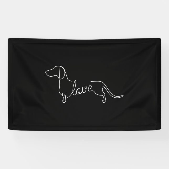 Dachshund Chiweenie Wiener Dog Love Art Sketch Banner (Horizontal)