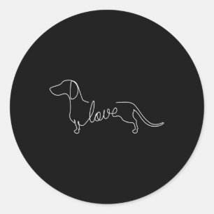 Dachshund Chiweenie Wiener Dog Love Art Sketch Classic Round Sticker