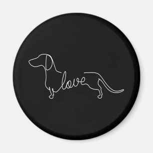 Dachshund Chiweenie Wiener Dog Love Art Sketch Magnet