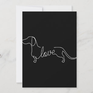 Dachshund Chiweenie Wiener Dog Love Art Sketch Thank You Card