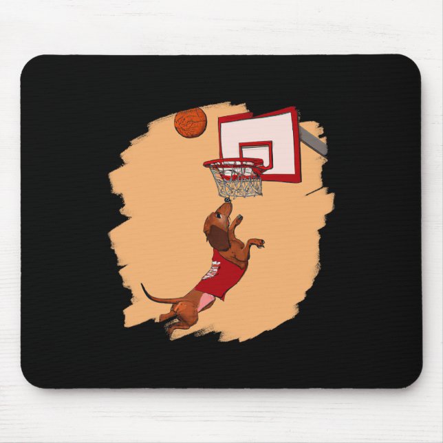 Dachshund Chiweenie Wiener Dog Playing Basketball  Mouse Mat (Front)