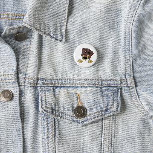 dachshund chocolate and tan peeking cartoon 3 cm round badge