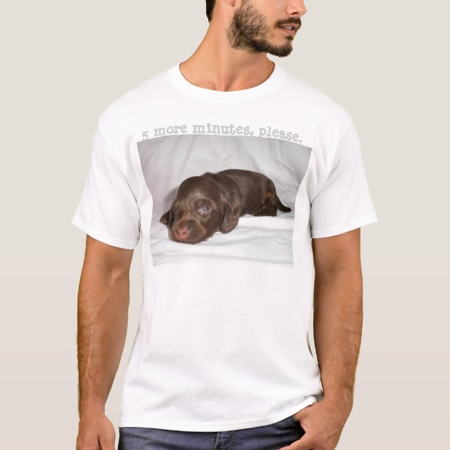 Dachshund Chocolate Longcoat Pup T-Shirt (Front)