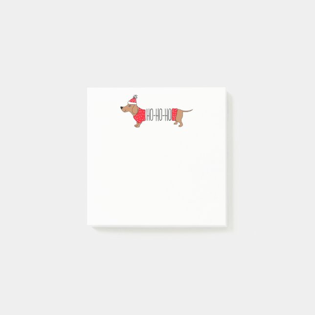 Dachshund Christmas 3" x 3" Post-it® Notes (Front)