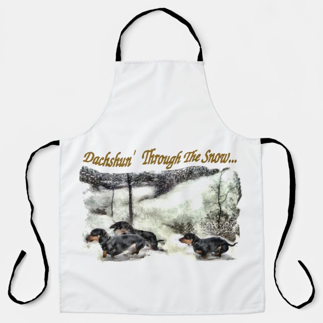 Dachshund Christmas Apron (Front)