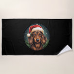 Dachshund Christmas   Beach Towel<br><div class="desc">Dachshund Christmas</div>