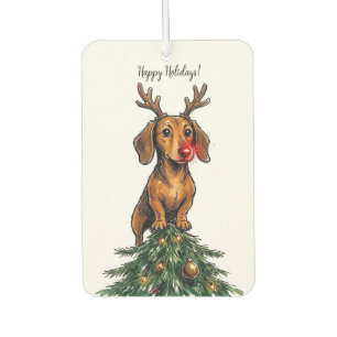 Dachshund Christmas Car Air Freshener