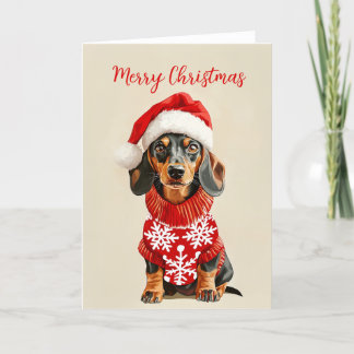 Dachshund Christmas card