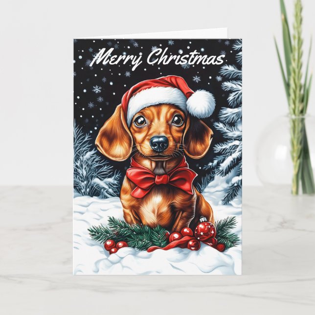 Dachshund Christmas Card (Front)