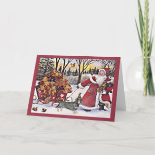 Dachshund Christmas Card Santa Bears1