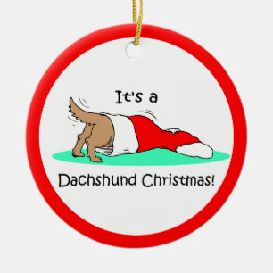 Dachshund Christmas Ceramic Tree Decoration