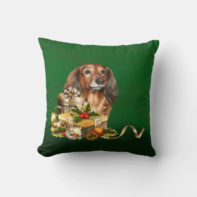Dachshund Christmas Cushion (Front)