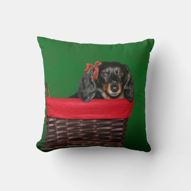 Dachshund Christmas Cushion (Front)
