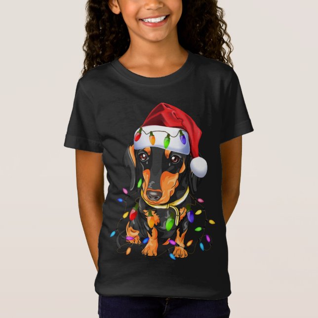 Dachshund Christmas Cute Dog Lovers T-Shirt (Front)