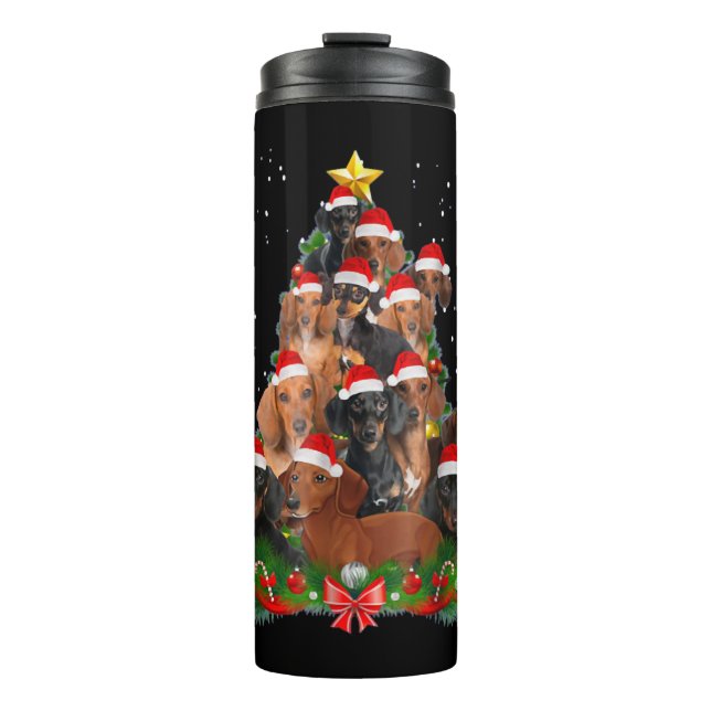 Dachshund Christmas - Cute Dog Lovers Thermal Tumbler (Front)