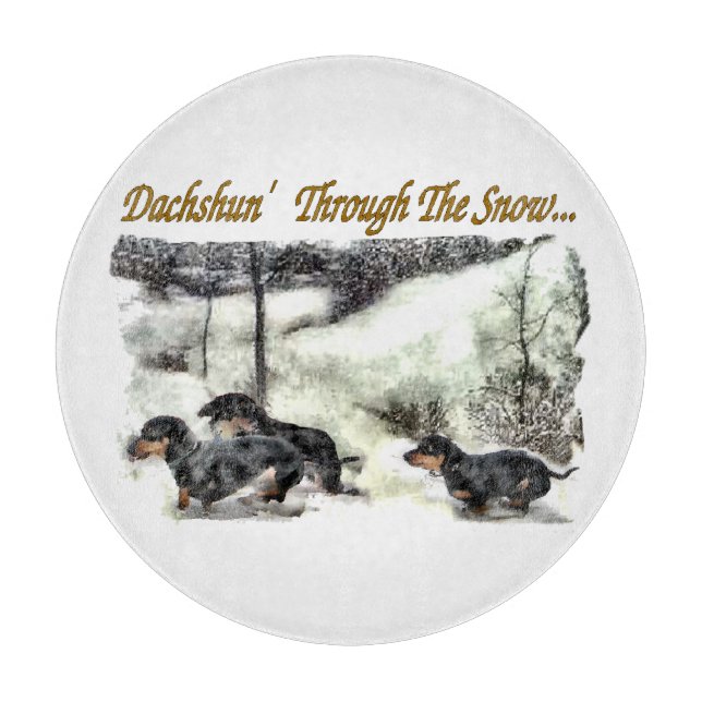 Dachshund Christmas Cutting Board (Front)