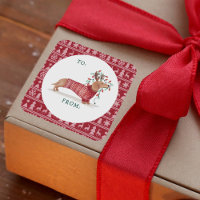 Dachshund Christmas Dog Cosy Red Knitted Sweater