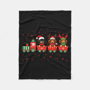 Dachshund Christmas Dog Lights Santa Xmas Pet Dog Fleece Blanket
