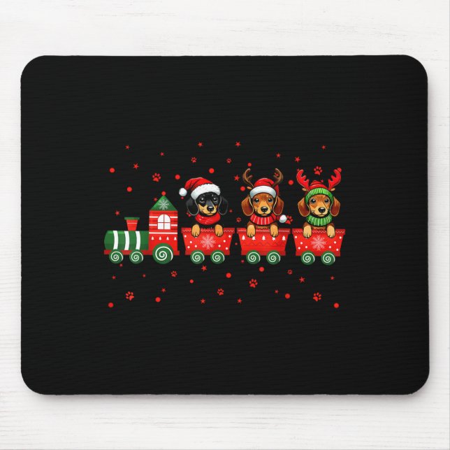Dachshund Christmas Dog Lights Santa Xmas Pet Dog  Mouse Mat (Front)