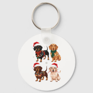 Dachshund Christmas Dog Mom Lover Xmas Gift  Key Ring