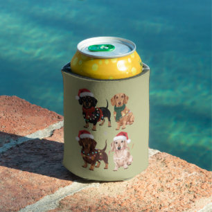 Dachshund Christmas Dog Mum Lover Xmas Gift Can Cooler