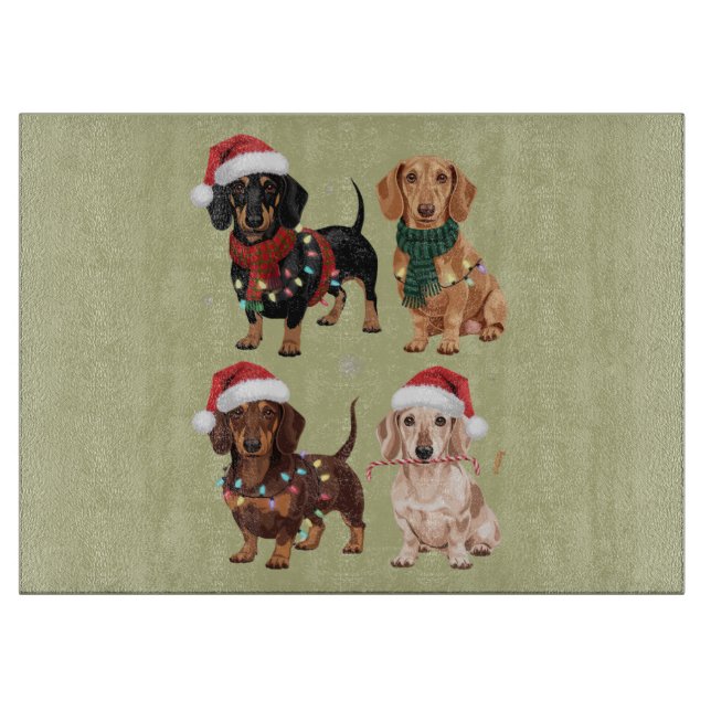 Dachshund Christmas Dog Mum Lover Xmas Gift Cutting Board (Front)