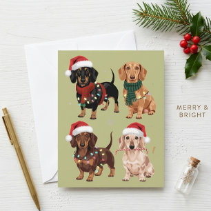 Dachshund Christmas Dog Mum Lover Xmas Gift Holiday Card