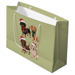 Dachshund Christmas Dog Mum Lover Xmas Gift Large Gift Bag