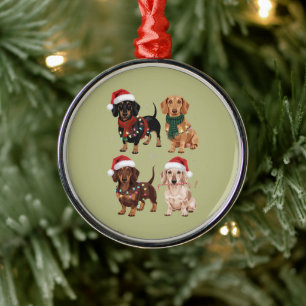 Dachshund Christmas Dog Mum Lover Xmas Gift Metal Tree Decoration