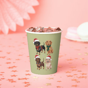 Dachshund Christmas Dog Mum Lover Xmas Gift Paper Cups