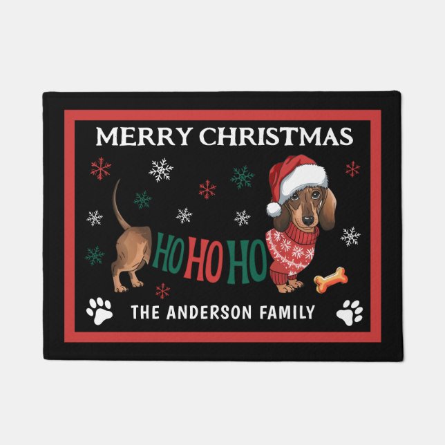 DACHSHUND CHRISTMAS  DOORMAT (Front)