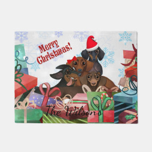 Dachshund Christmas Doormat