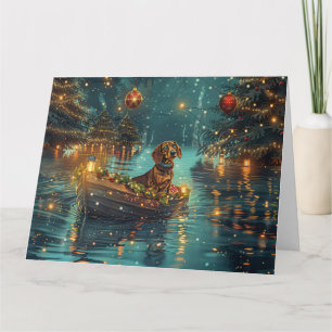 Dachshund Christmas Festive Voyage  Card