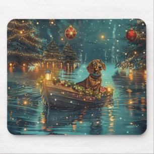 Dachshund Christmas Festive Voyage  Mouse Mat