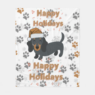 Dachshund christmas fleece blanket