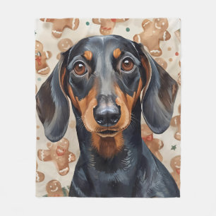 Dachshund christmas fleece blanket
