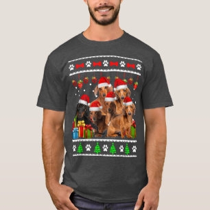 Dachshund Christmas Funny Dog Xmas Lights Pyjamas T-Shirt