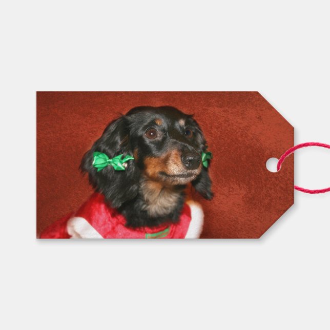 Dachshund Christmas Gift Tags (Front (Horizontal))