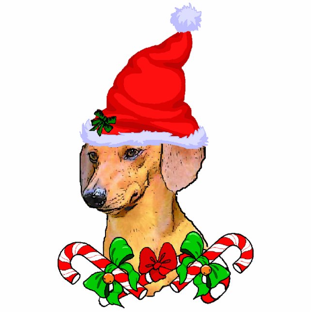 Dachshund Christmas Gifts Ornament Photo Sculpture Decoration (Front)
