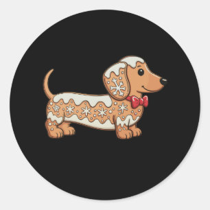 Dachshund Christmas Gingerbread Cookie Weiner Dog Classic Round Sticker