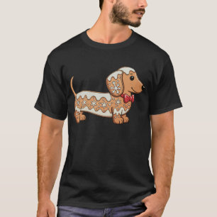 Dachshund Christmas Gingerbread Cookie Weiner Dog  T-Shirt