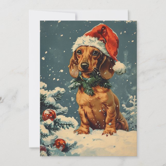 Dachshund Christmas  Holiday Card (Front)