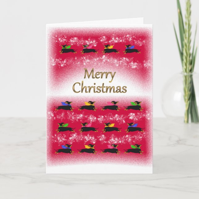Dachshund Christmas  Holiday Card (Front)