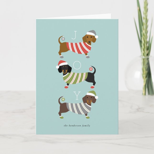 Dachshund Christmas Holiday Card (Front)