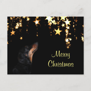 Dachshund Christmas Holiday Postcard