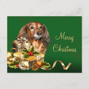 Dachshund Christmas Holiday Postcard
