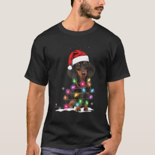DACHSHUND CHRISTMAS LIGHTS WITH SNOW SWEATER